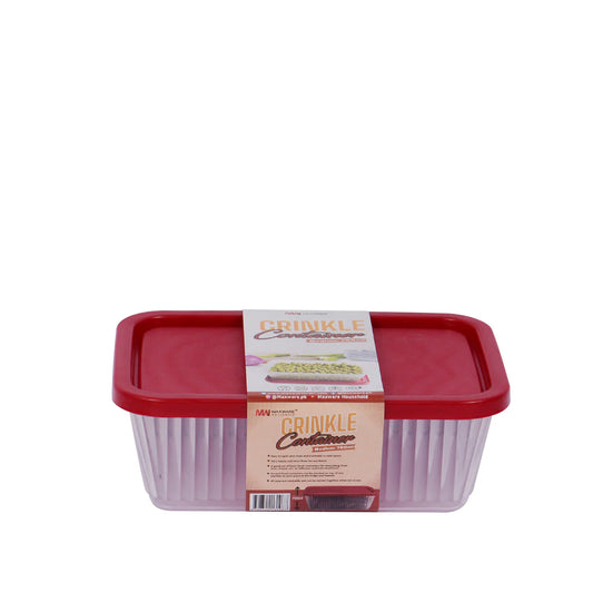 pack of 2 - Crinkle Storage Container medium (Assorted) – Medium Airtight Plastic Kitchen Jar for Snacks, Spices & Dry Food (Coffee, Brown, Teal, Green, White, Red) - Habitt