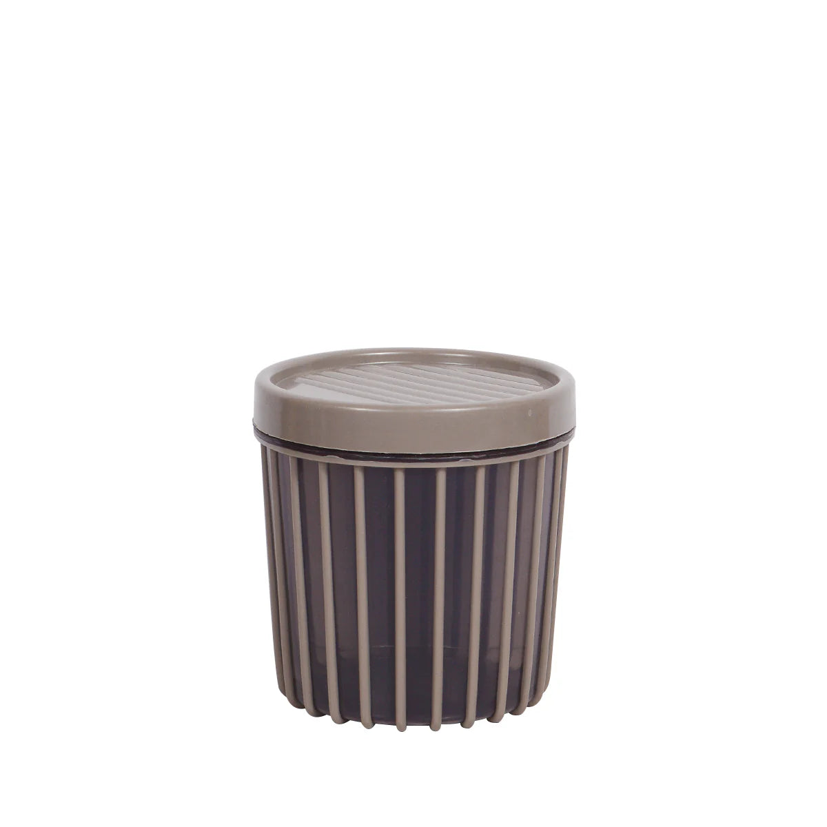 1pc Medium Stripe Jar with Lid – 900ml Plastic Storage Container (Red, Green, White and Grey) - Habitt