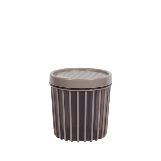 1pc Medium Stripe Jar with Lid – 900ml Plastic Storage Container (Red, Green, White and Grey) - Habitt