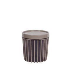 1pc Medium Stripe Jar with Lid – 900ml Plastic Storage Container (Red, Green, White and Grey) - Habitt