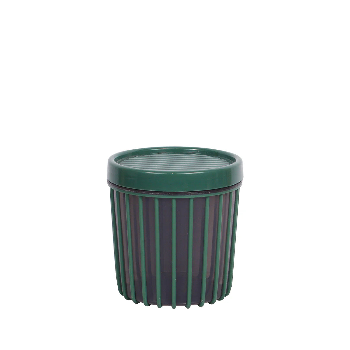 1pc Medium Stripe Jar with Lid – 900ml Plastic Storage Container (Red, Green, White and Grey) - Habitt