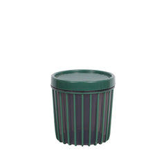 1pc Medium Stripe Jar with Lid – 900ml Plastic Storage Container (Red, Green, White and Grey) - Habitt