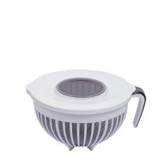 1pc Large Mixing & Strainer Bowl with Handle (Assorted)  – 1800ml Multi-Purpose Kitchen Colander (Coffee Brown, Red, Green, white) - Habitt