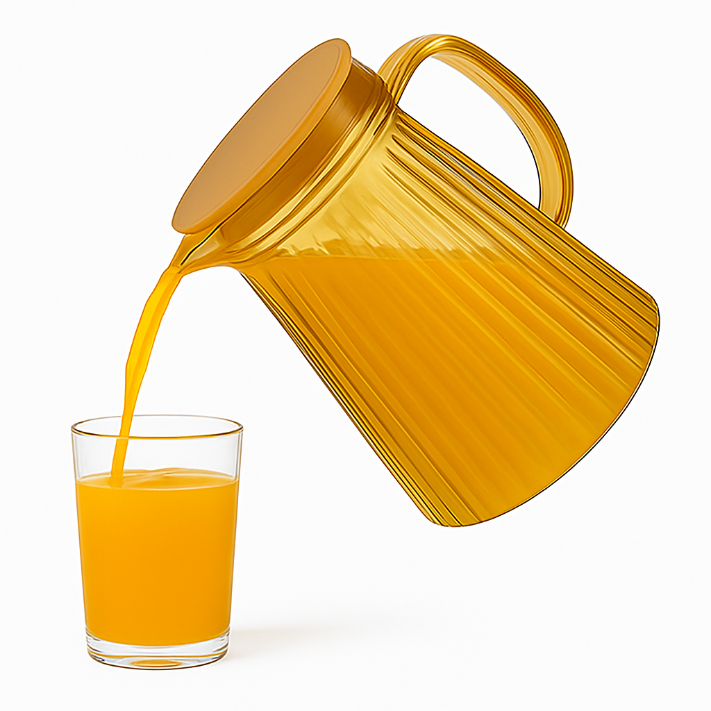 Amber Water Jug – Ribbed Design with Lid - Habitt