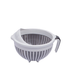 1pc Large Mixing & Strainer Bowl with Handle (Assorted)  – 1800ml Multi-Purpose Kitchen Colander (Coffee Brown, Red, Green, white) - Habitt