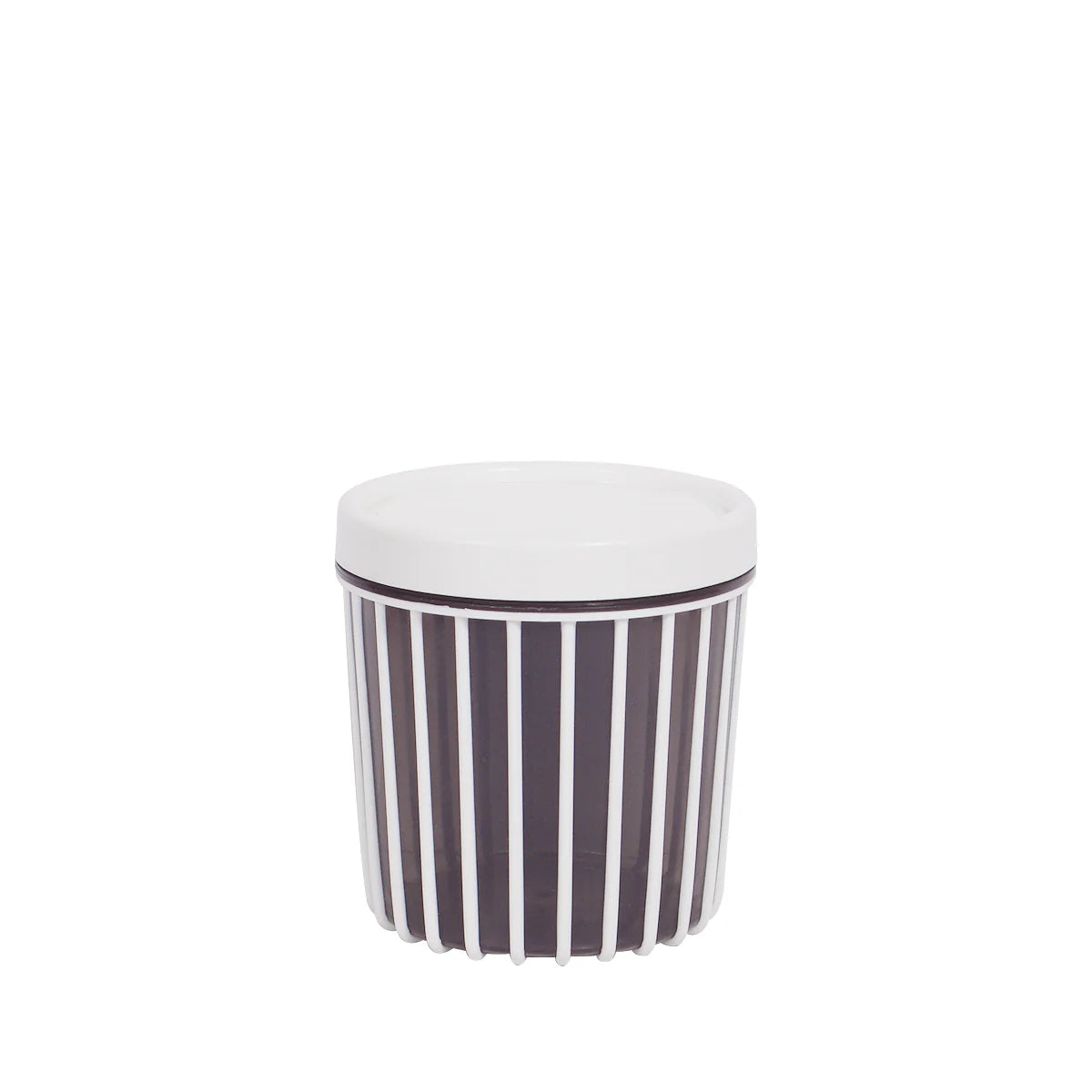 1pc Medium Stripe Jar with Lid – 900ml Plastic Storage Container (Red, Green, White and Grey) - Habitt