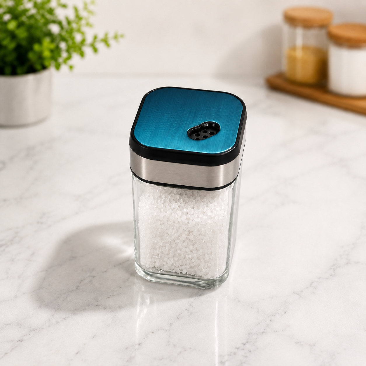Stainless Steel Spice Bottle with Steel Lid | Modern Kitchen Seasoning Container - Habitt