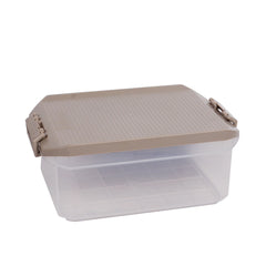 1pc Large Plastic Storage Box with Locking Lid – 4500ml Food-Grade Container (Red & Transparent) - Habitt