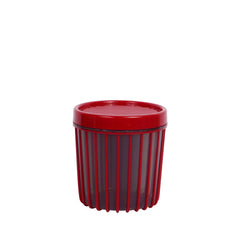 1pc Medium Stripe Jar with Lid – 900ml Plastic Storage Container (Red, Green, White and Grey) - Habitt