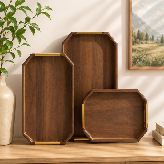 Premium Solid Wood Serving Tray (Small, Medium & Large) | Tea, Coffee & Breakfast Serving Tray