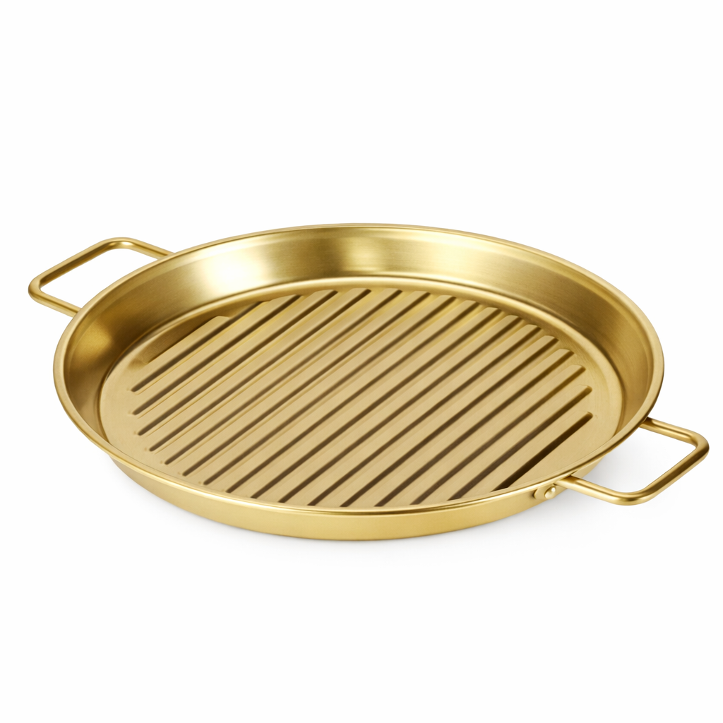 Golden Multipurpose Serving Grill Pan 20 cm | 23 cm - Habitt