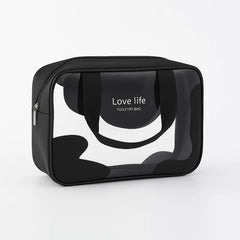 Black Transparent Toiletry Bag | Waterproof Travel Makeup & Storage Pouch - Habitt