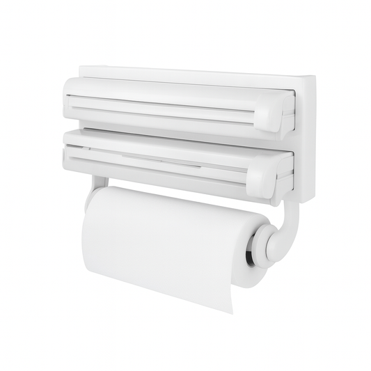 Triple Paper Dispenser Wall Mount – Cling Film, Foil  & Towel Holder - Habitt