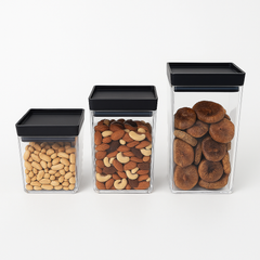 1Pc Acrylic Jar – Small, Medium & Large | Transparent Storage Container with Black Lid - Habitt