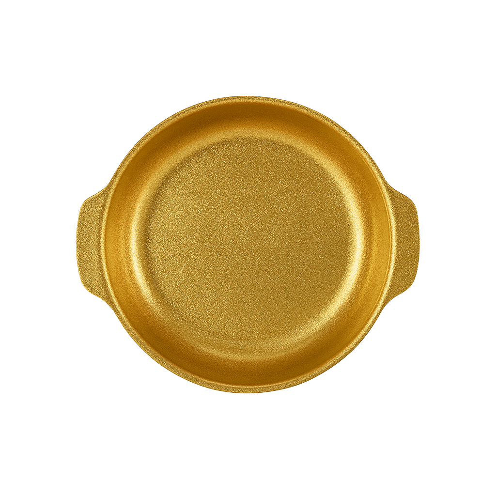 Golden Textured Serving Bowl – Premium Stainless Steel Decorative Bowl for Dining & Kitchen Use (Available in 24 cm, 26 cm & 28 cm) - Habitt