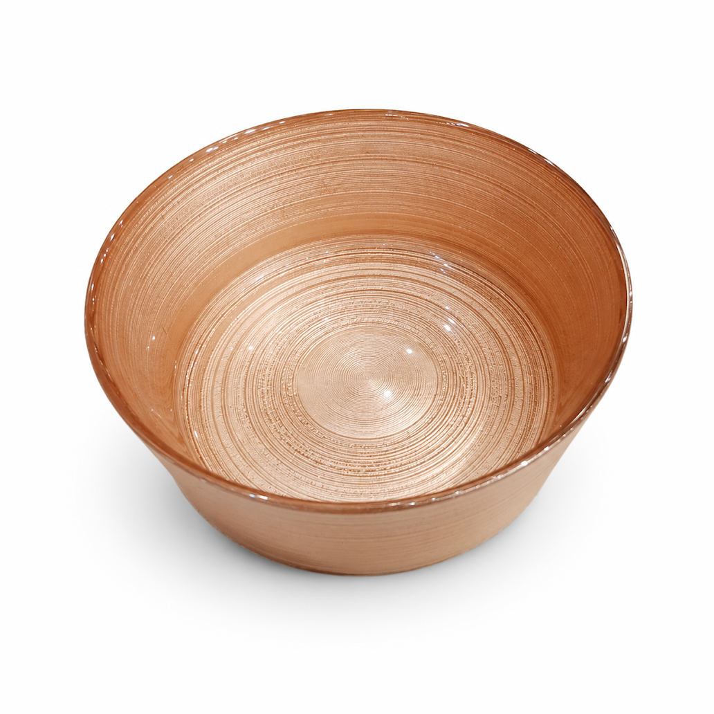 Medium Round Copper Dessert Bowl – Elegant Textured Serving Bowl - Habitt