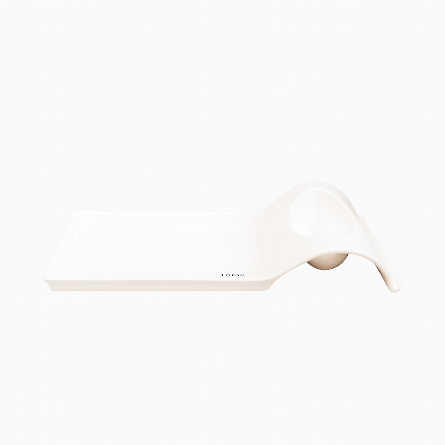 Stylish Long Ceramic Platter – White - Habitt
