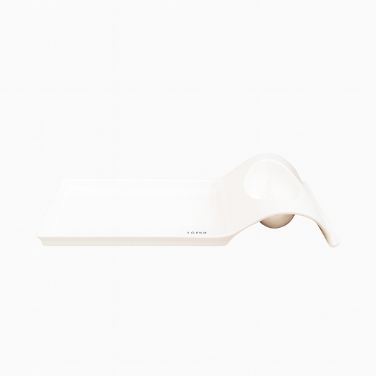Stylish Long Ceramic Platter – White - Habitt