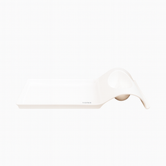 Stylish Long Ceramic Platter – White - Habitt