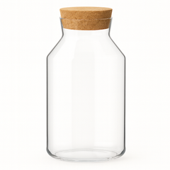Borosilicate Glass Jar 1100ml – Airtight Storage Container with Cork Lid - Habitt