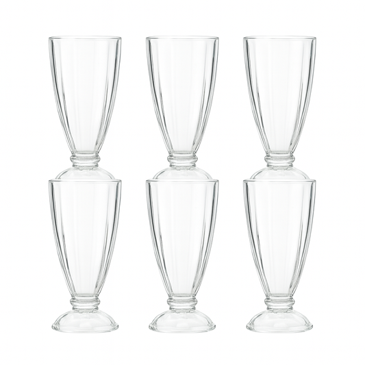 Tall Clear Pressed-Glass Ice Cream Cups – 6-Piece Dessert Set, 340 ml Capacity - Habitt