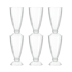 Tall Clear Pressed-Glass Ice Cream Cups – 6-Piece Dessert Set, 340 ml Capacity - Habitt