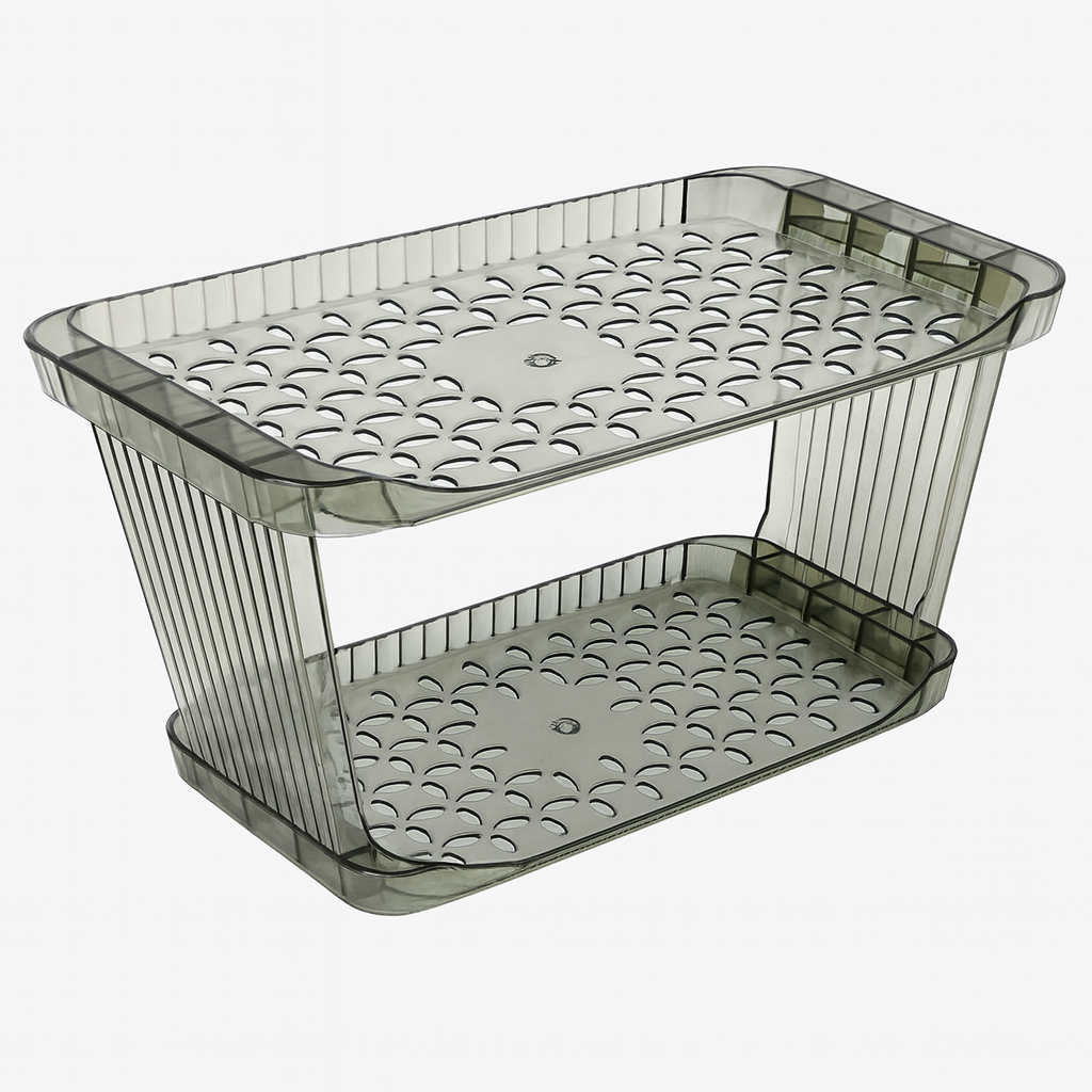 Acrylic 2-Layer Bathroom Rack – Clear Storage Shelf for Toiletries & Accessories - Habitt