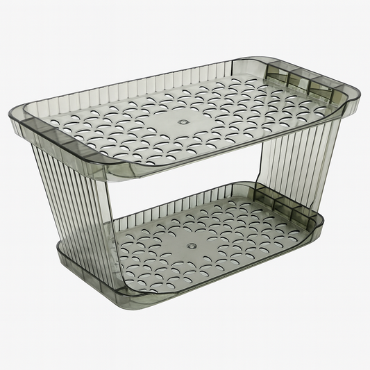 Acrylic 2-Layer Bathroom Rack – Clear Storage Shelf for Toiletries & Accessories - Habitt