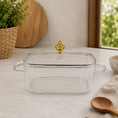 4000ML Glass Cooking Pot with Lid | Large Glass Cooking Pot