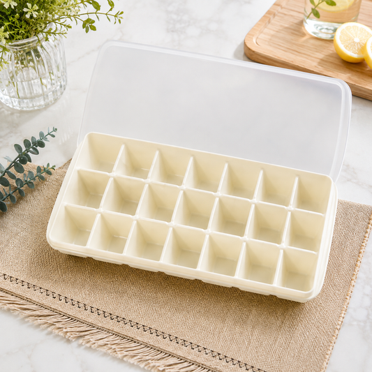 Assorted Plastic Ice Cube Tray With Cover 18x1