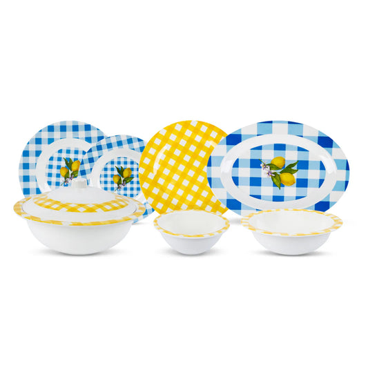 Lemon Squares Dinner Set – Sunlit Charm for Joyful Dining (22 / 30 / 43 PCS) - Habitt