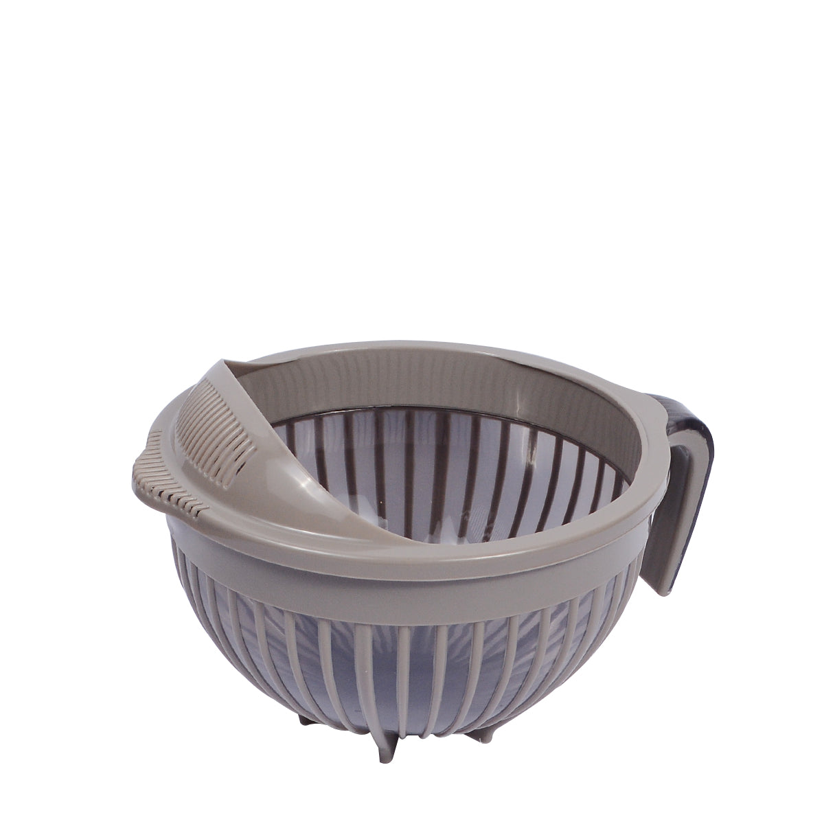 1pc Large Mixing & Strainer Bowl with Handle (Assorted)  – 1800ml Multi-Purpose Kitchen Colander (Coffee Brown, Red, Green, white) - Habitt
