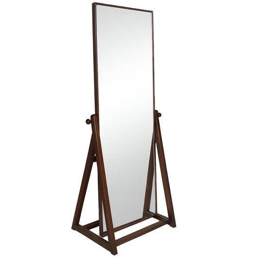 Aura Full-Length Wooden Standing Mirror – Elegant Adjustable Floor Mirror - Habitt