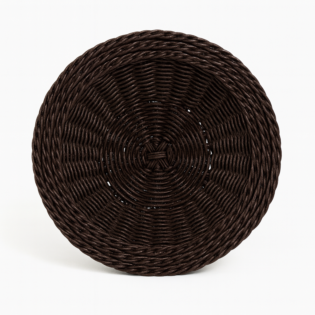 3-Piece Handwoven Round Cane Bread Basket Set – Dark Brown Rattan Serving Baskets for Dining, Kitchen & Restaurant Use - Habitt