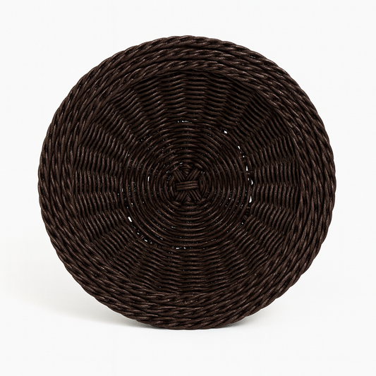 3-Piece Handwoven Round Cane Bread Basket Set – Dark Brown Rattan Serving Baskets for Dining, Kitchen & Restaurant Use - Habitt