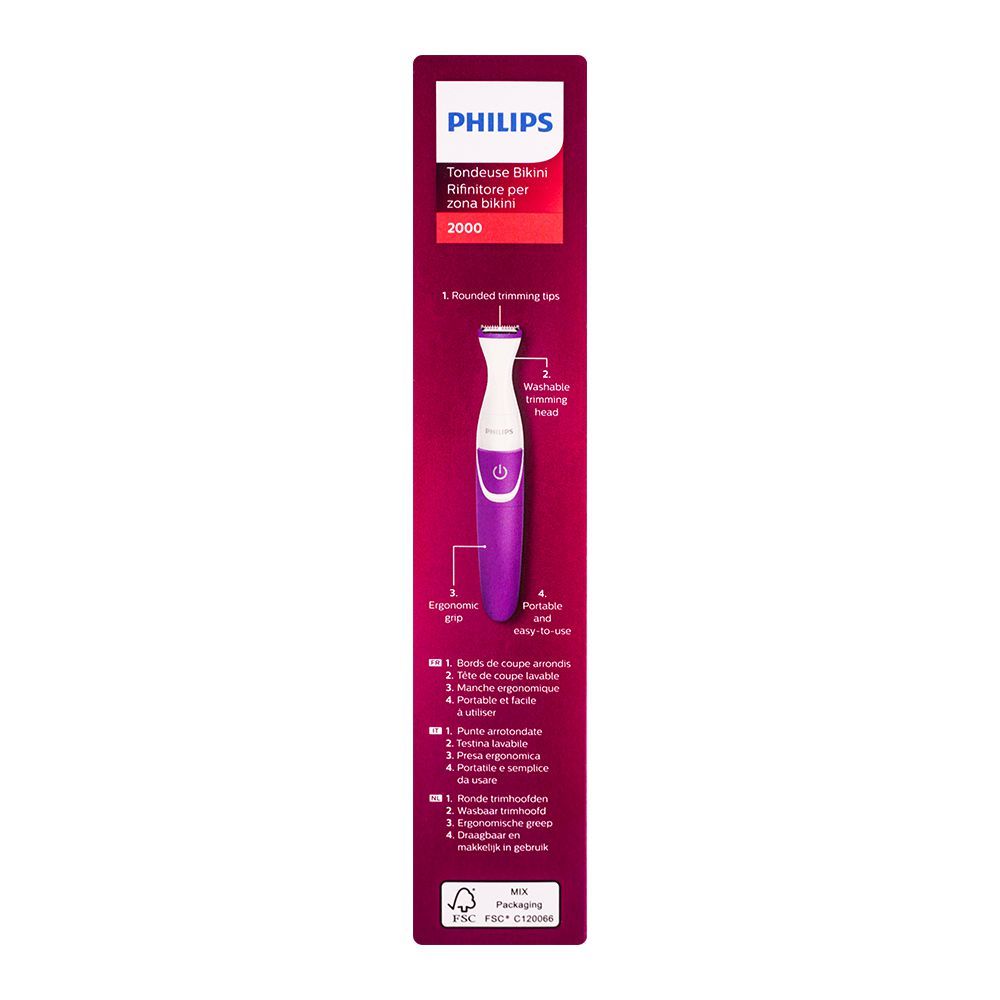 Philips BRT383/15 2000 Series Bikini Trimmer | Wet & Dry Cordless Trimmer with Rounded Edges - Habitt