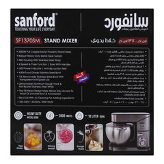 Sanford Stand Mixer 2000W – 10 Liter Stainless Steel Bowl, Full Copper Motor, 6 Speed (SF-1370SM) - Habitt