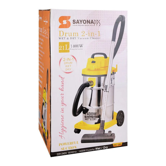 Sayona SVC2362 Wet & Dry Vacuum Cleaner – 1400W, 21L, 2-in-1 Blower & Suction Cylinder Cleaner - Habitt