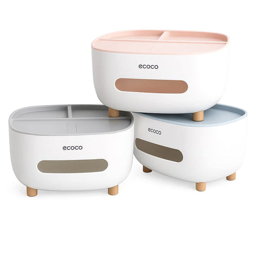 1 pc ECOCO Tissue Box – Modern Multipurpose Tissue Holder with Storage Compartments - Habitt