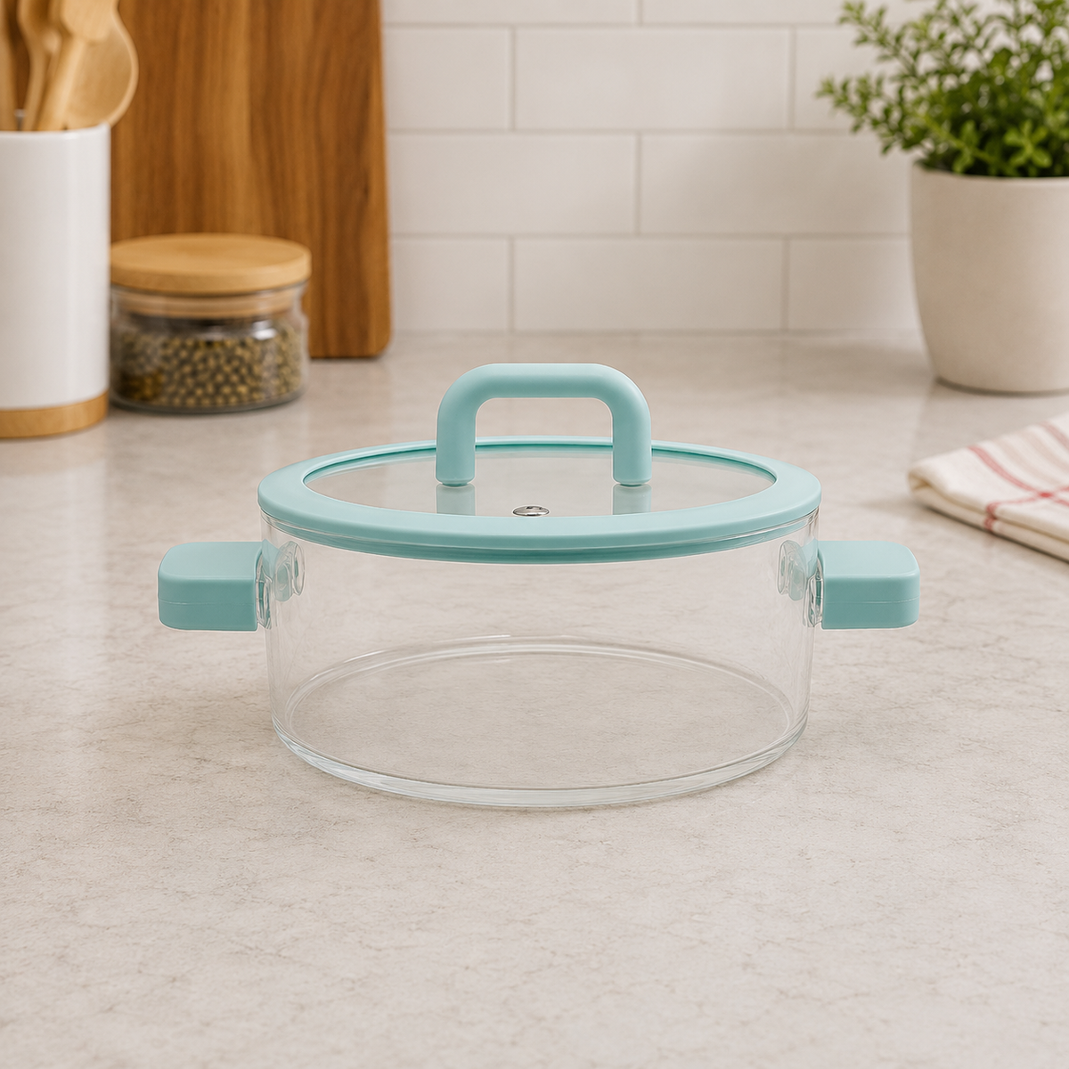 2500ML Cooking Pot with Lid | Glass Cooking Pot
