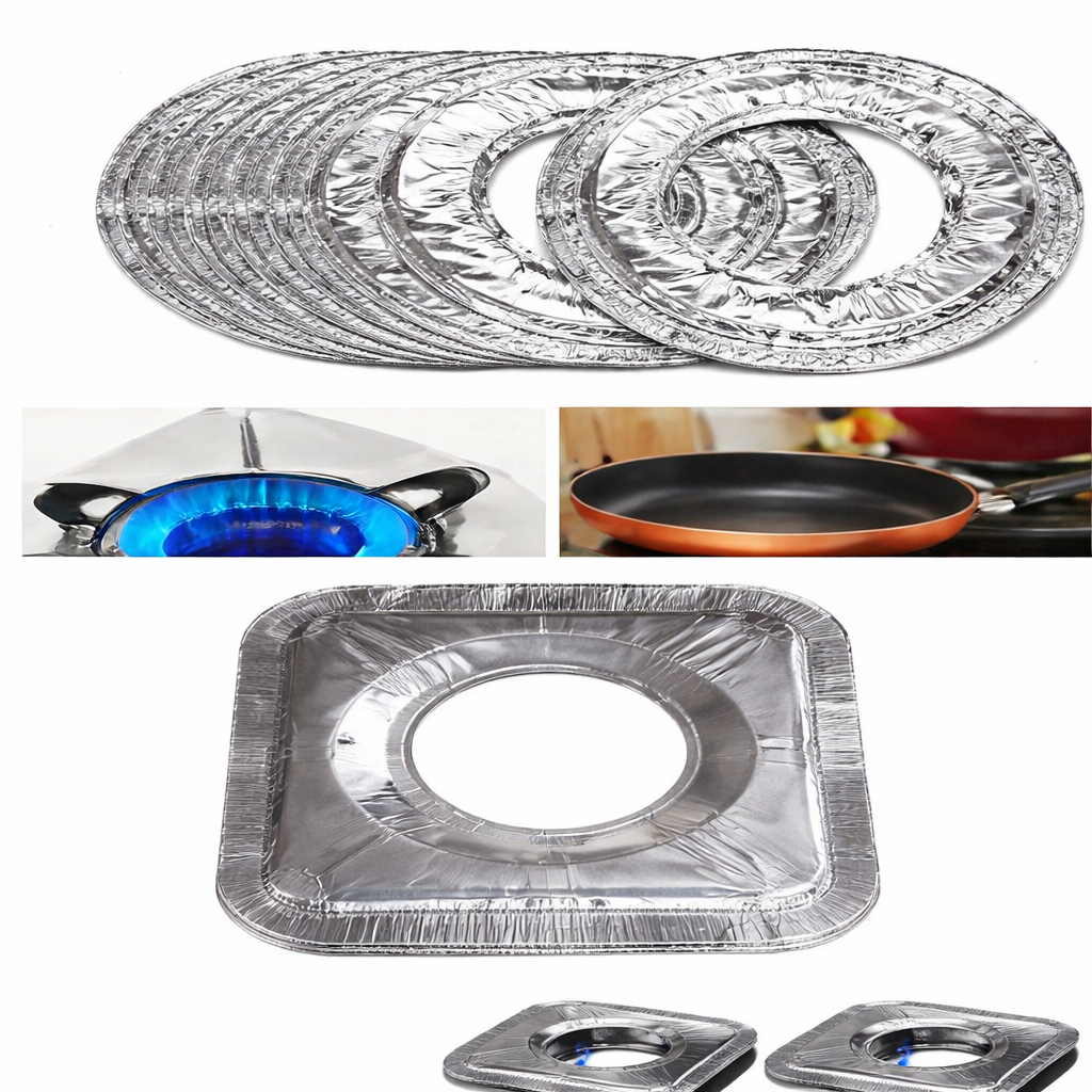Square Stove Oil Proof Pad – Disposable Aluminum Gas Stove Burner Protector - Habitt