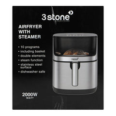 3stone 2-in-1 Air Fryer With Steamer – 2000W, 8L Large Capacity, Model SAFS400 - Habitt