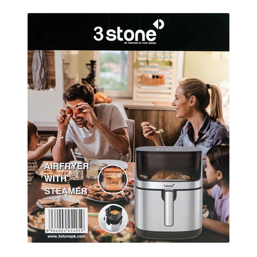 3stone 2-in-1 Air Fryer With Steamer – 2000W, 8L Large Capacity, Model SAFS400 - Habitt