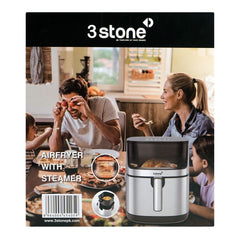 3stone 2-in-1 Air Fryer With Steamer – 2000W, 8L Large Capacity, Model SAFS400 - Habitt