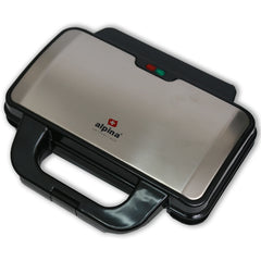Alpina SF-2502-SB Jumbo Sandwich Maker | 1400W Non-Stick Electric Sandwich Grill – Black & Stainless Steel - Habitt