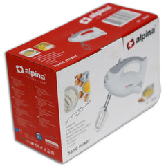 Alpina Hand Mixer 200W with Multiple Speeds, Beaters & Dough Hooks – Compact Electric Mixer (SF-1010) - Habitt
