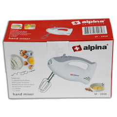 Alpina Hand Mixer 200W with Multiple Speeds, Beaters & Dough Hooks – Compact Electric Mixer (SF-1010) - Habitt