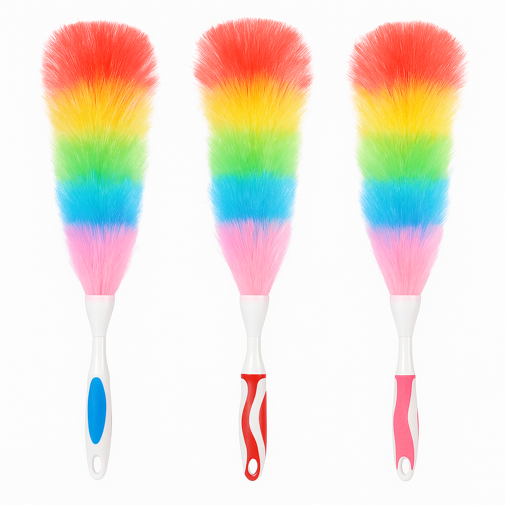 1Pc Colorful Cleaning Duster with Cover – Soft Multi-Color Feather Duster - Habitt
