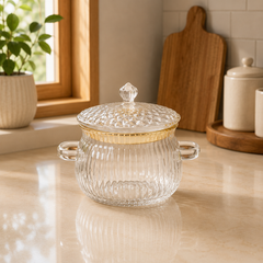 Cooking Pot with Decorative Lid | Glass Cooking Pot