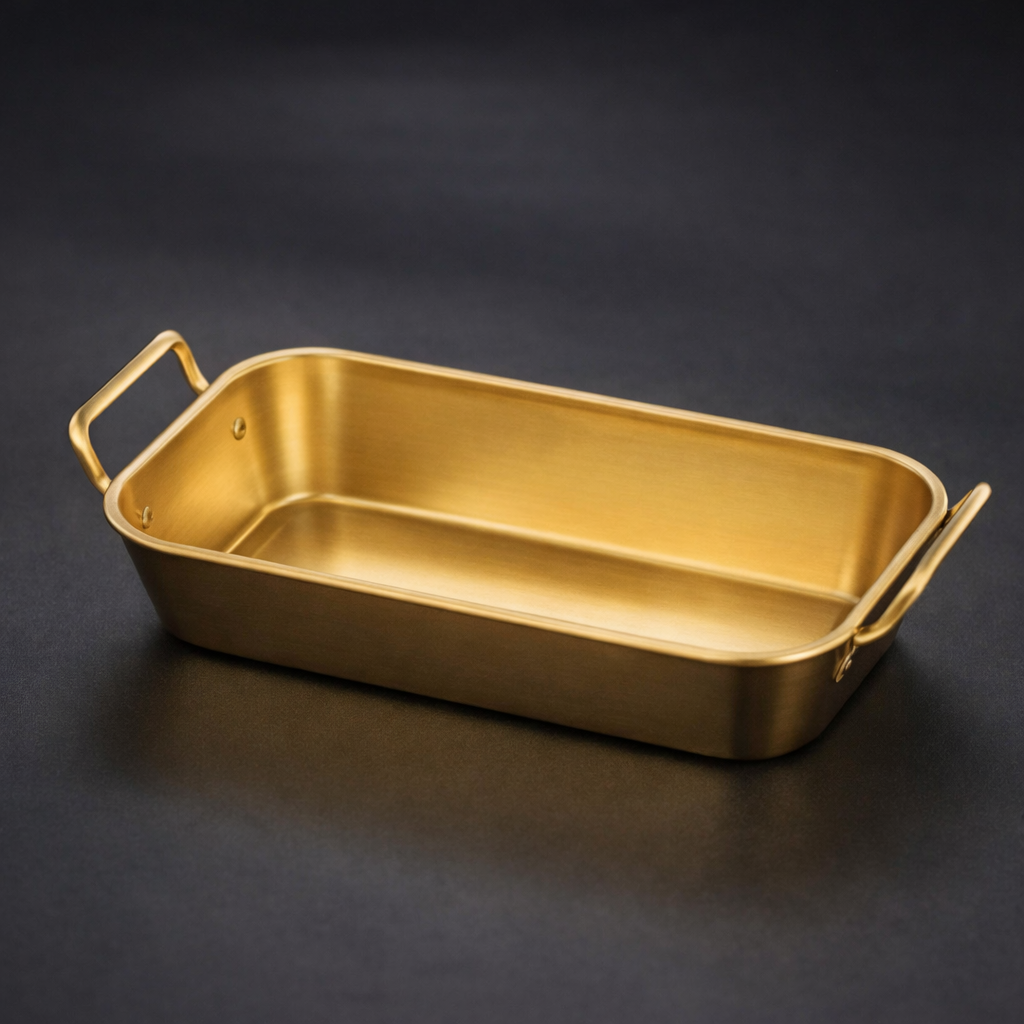 Golden Serving Bowl with Double Handle – 18 cm - Habitt